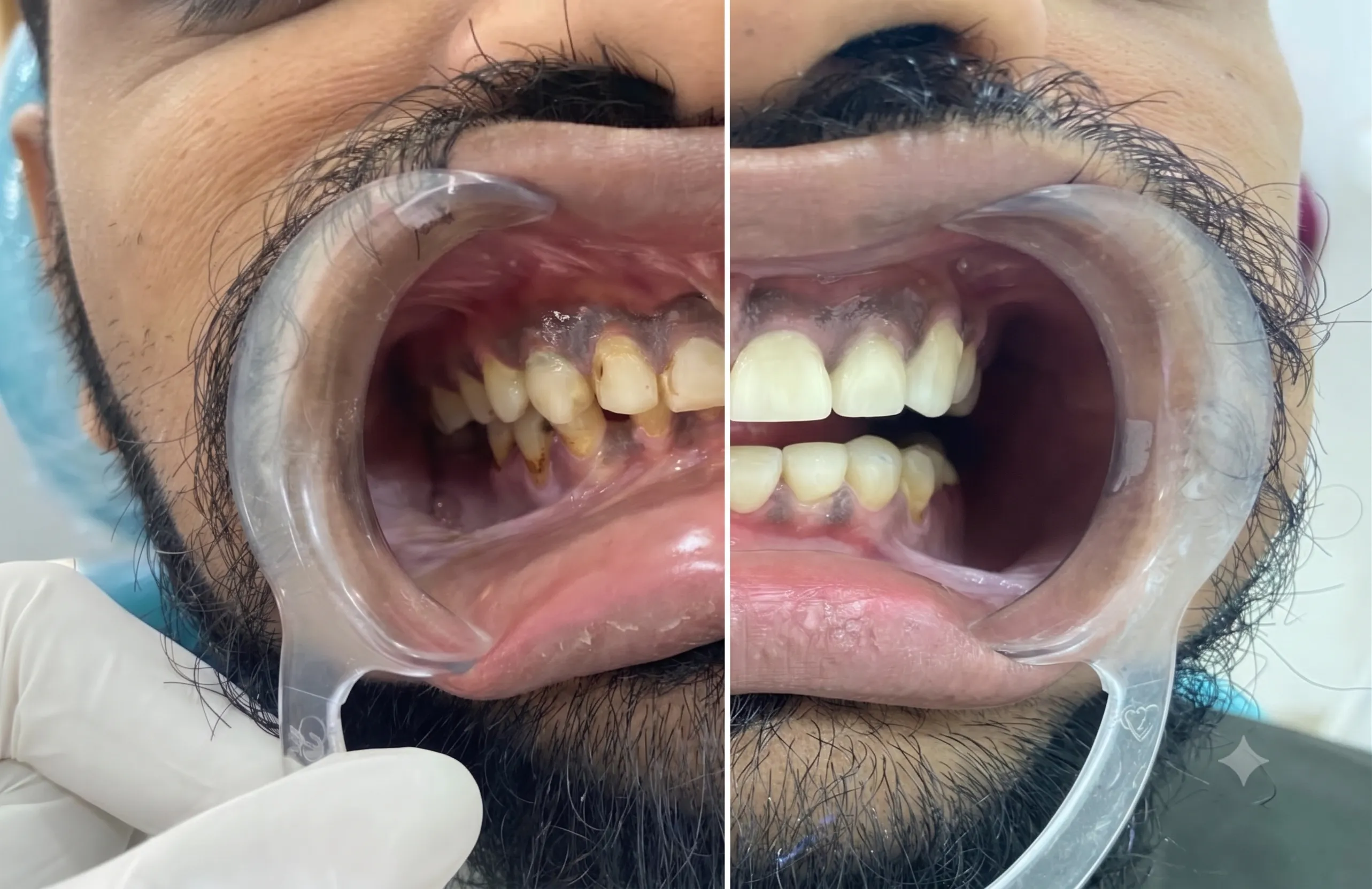 Yellow Stained Teeth Before Smile Makeover Whitening